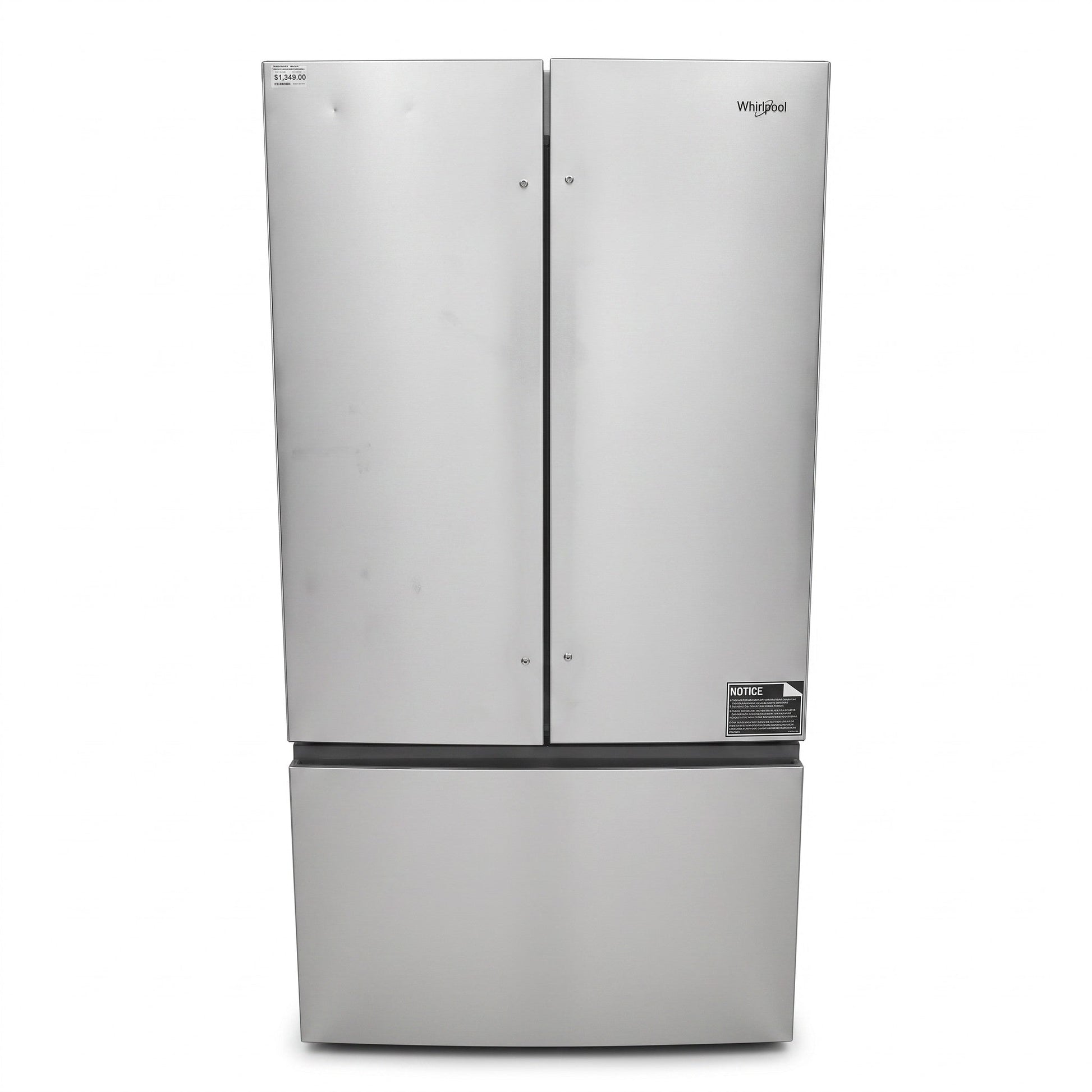PAWFT17475 Whirlpool French Door Refrigerator, Stainless