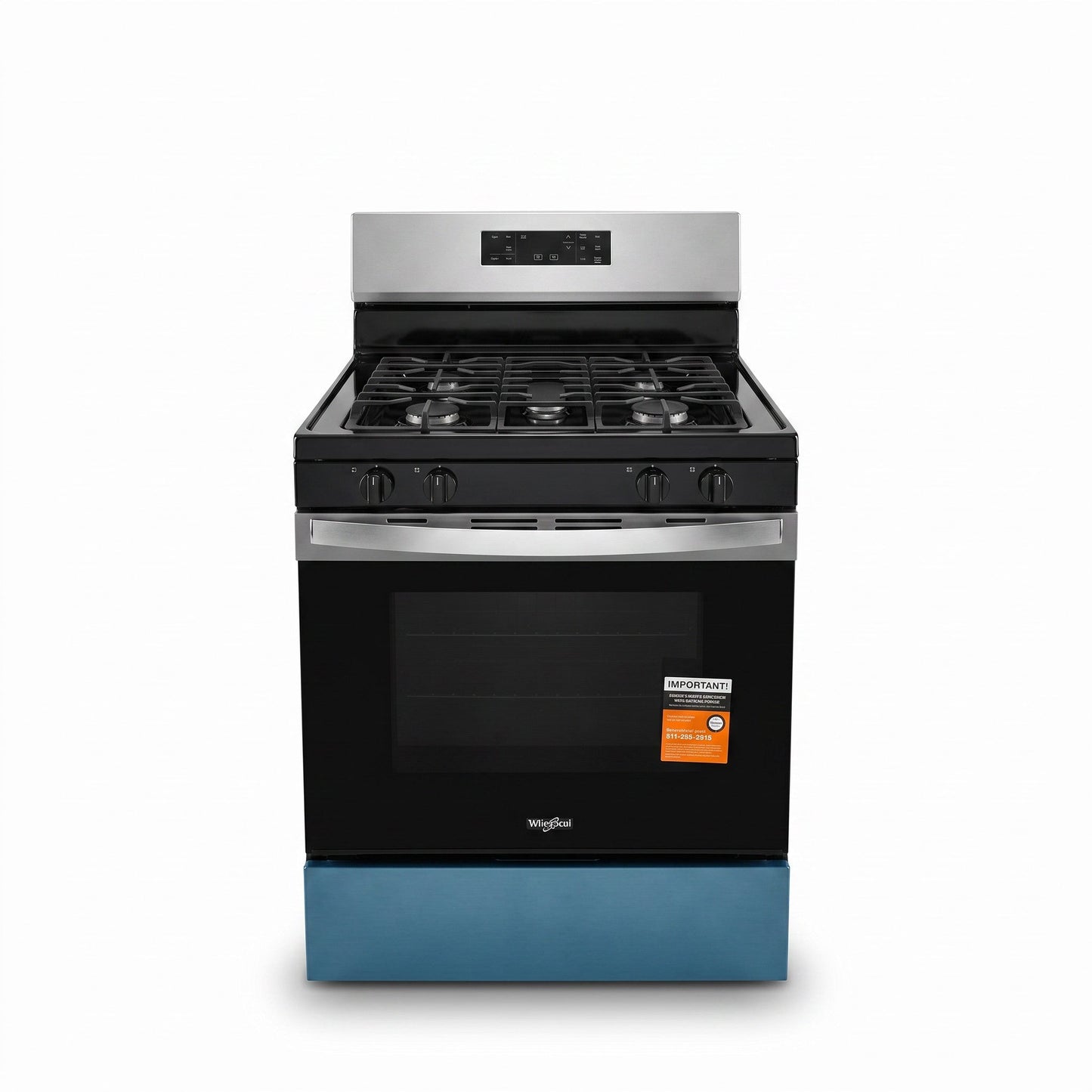 PAWFT17479 Whirlpool Gas Range, Black w/ Stainless