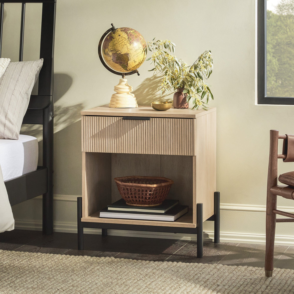 Paris 24" Reeded Wood Nightsta in-store location-set published-all-channels