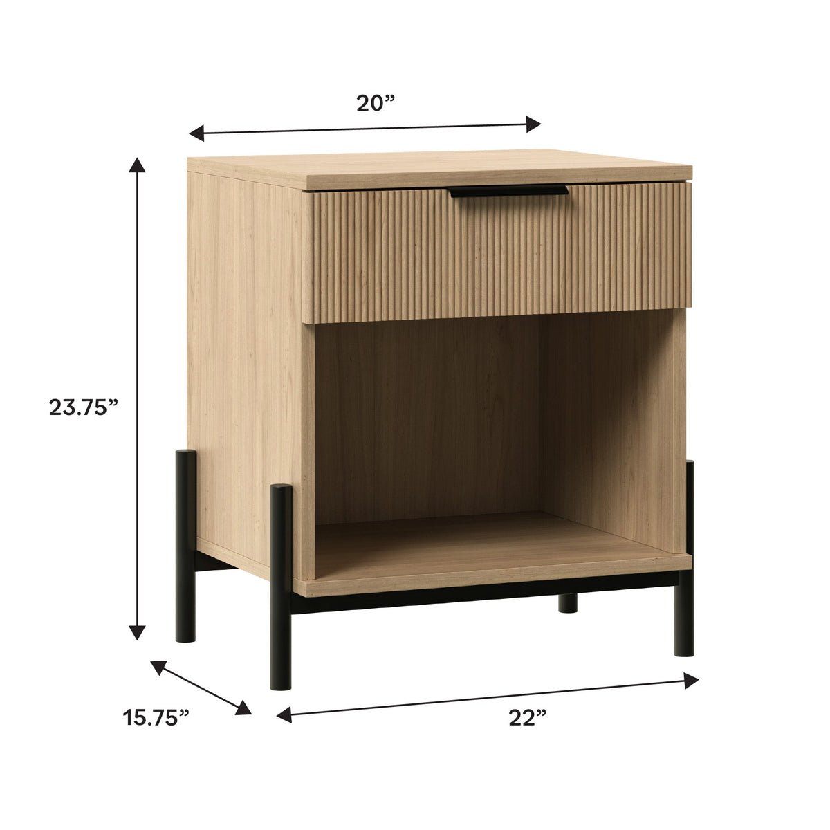 Paris 24" Reeded Wood Nightsta in-store location-set published-all-channels