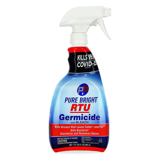 Pure Bright RTU germicide cleaner with bleach, 32 oz trigger spray bottle
