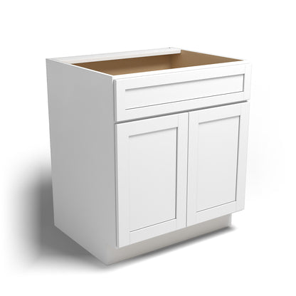 Special Order - 30" Kitchen Sink Base Arcadia White Shaker - SB30 Arcadia White Base Cabinets GHI Sink Bases SPACW Special Order