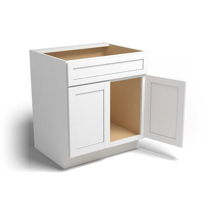 Special Order - 30" Kitchen Sink Base Arcadia White Shaker - SB30 Arcadia White Base Cabinets GHI Sink Bases SPACW Special Order