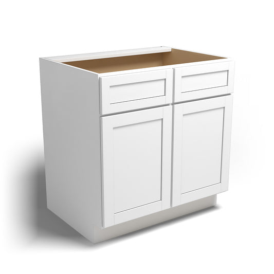 33" Kitchen Sink Base Arcadia White Shaker - SB33