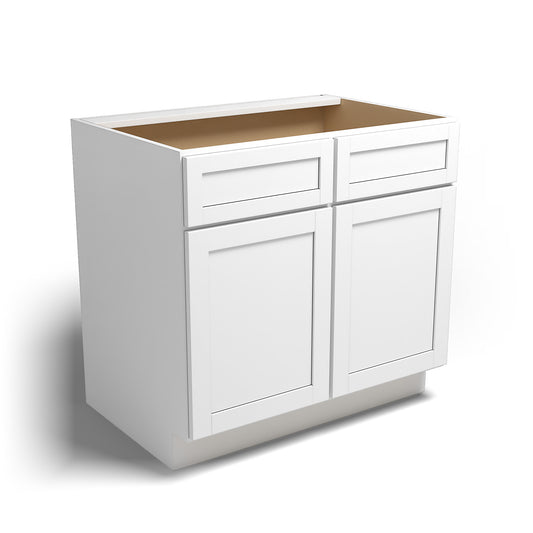Special Order - 36" Kitchen Sink Base Arcadia White Shaker - SB36 Arcadia White Base Cabinets GHI Sink Bases SPACW Special Order