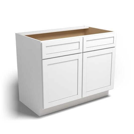 Special Order - 42" Kitchen Sink Base Arcadia White Shaker - SB42 Arcadia White Base Cabinets GHI Sink Bases SPACW Special Order