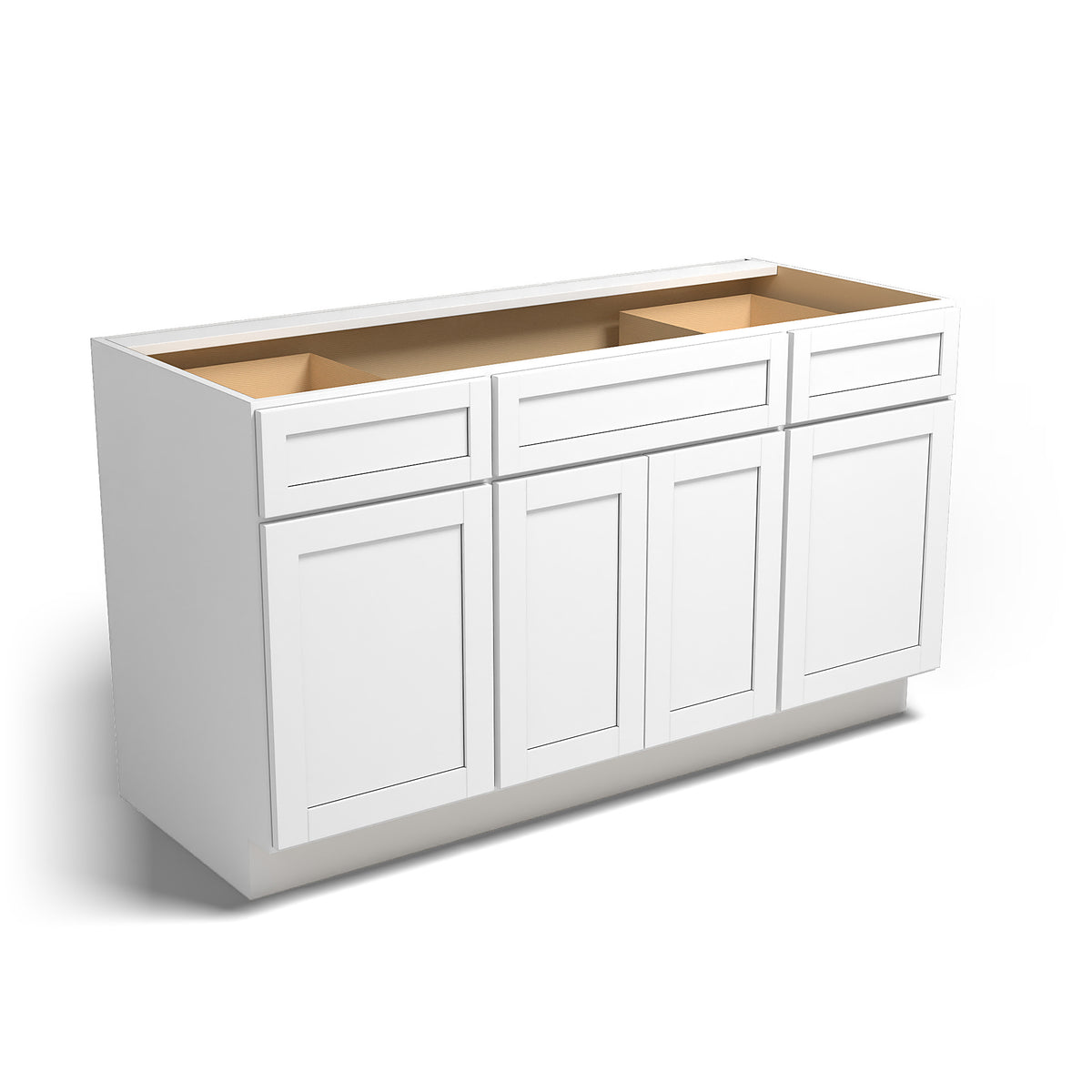 Special Order - 60" Kitchen Sink Base Arcadia White Shaker - SB60 Arcadia White Base Cabinets GHI Sink Bases SPACW Special Order