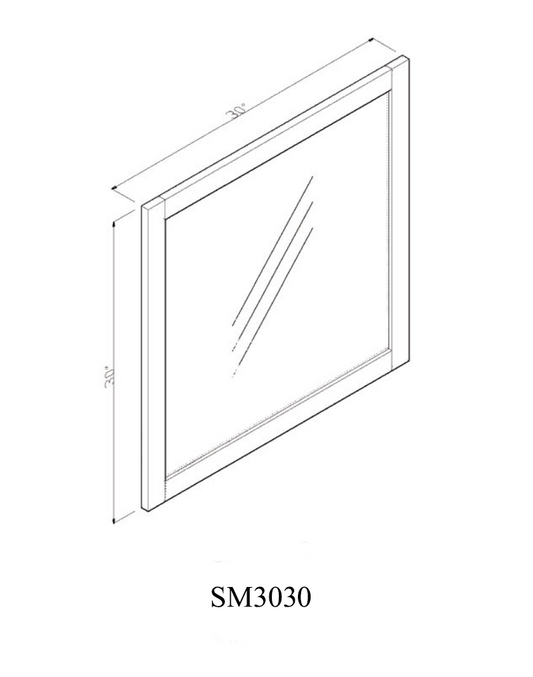 Special Order - 30" x 30" Mirror Arcadia White Shaker - SM3030 Arcadia White Bathroom GHI GHI Accessories Mirrors SPACW Special Order