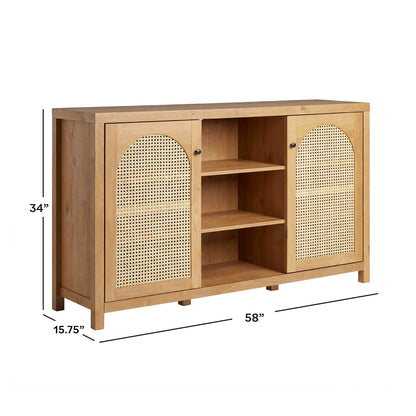 Sasha 58" Rattan Sideboard in-store location-set published-all-channels