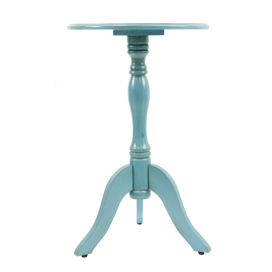 Pedestal Blue Accent Table