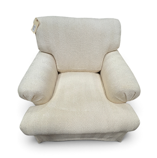 Cream Herringbone Club Chair FALSE