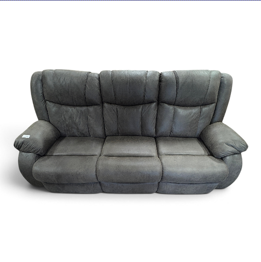 Gray Leather Reclining Sofa FALSE