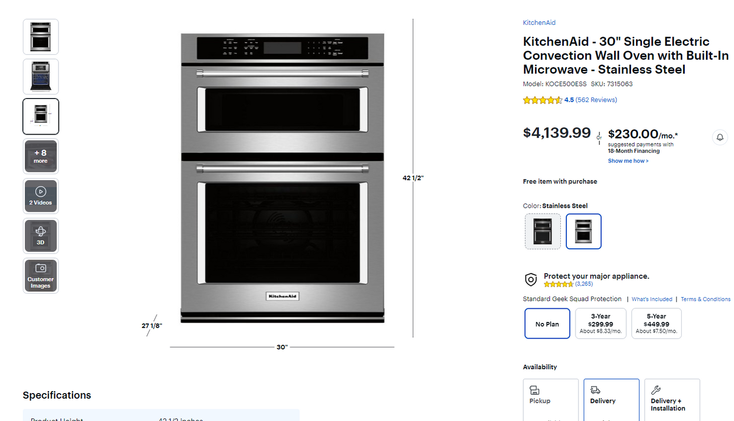 KitchenAid Wall Oven/Microwave