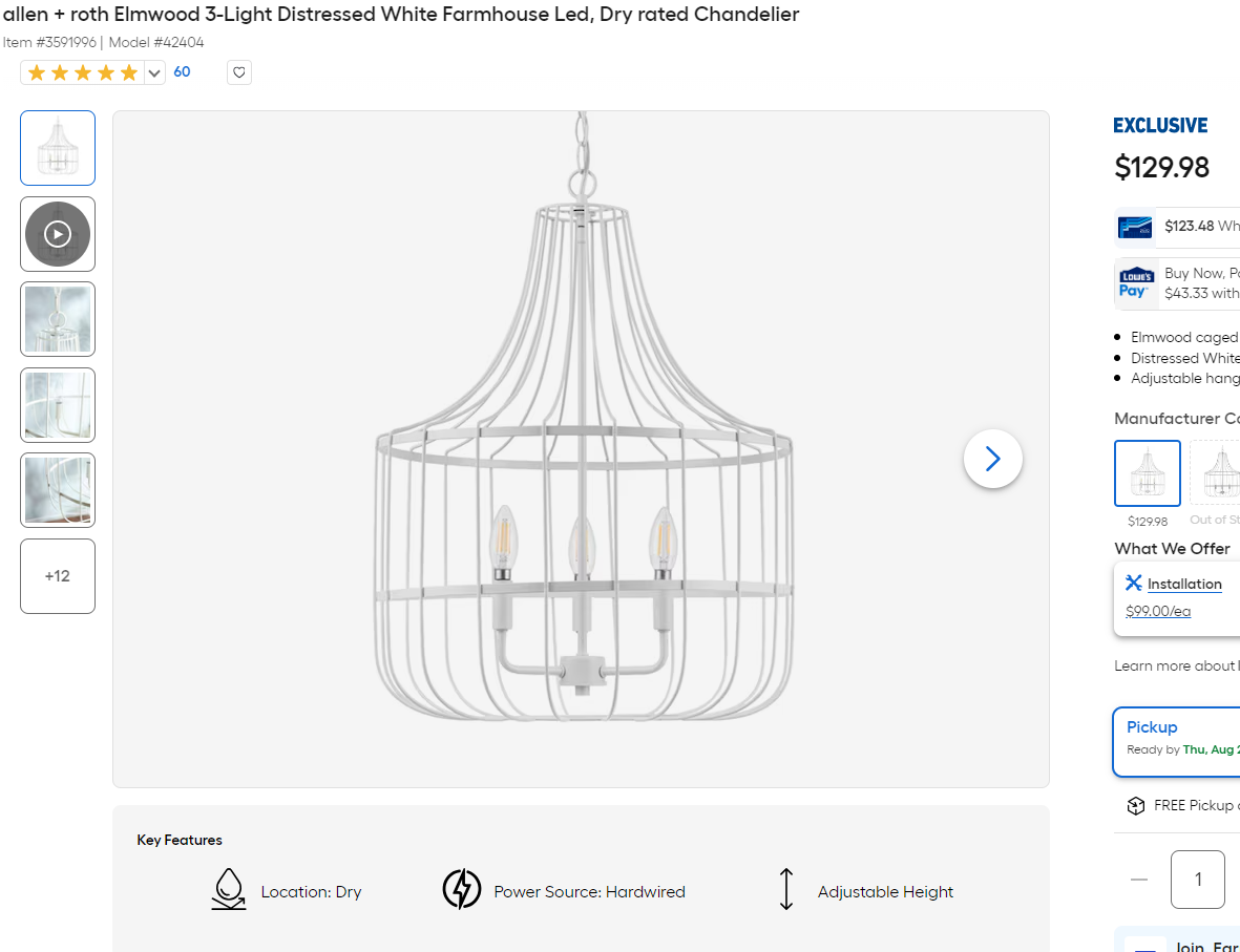 White Farmhouse Chandelier