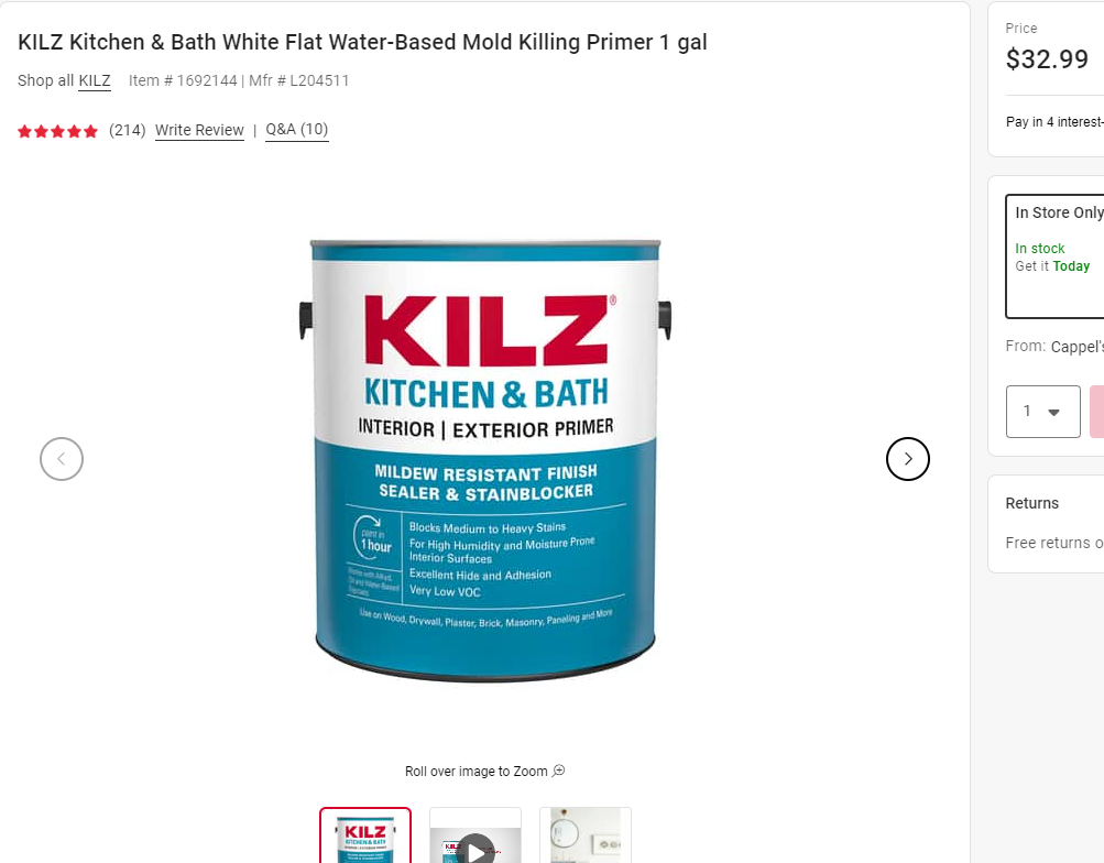 Kilz Stain Blocking Primer