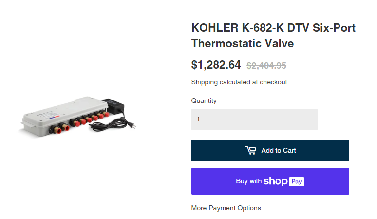 Kohler Thermostatic Valve