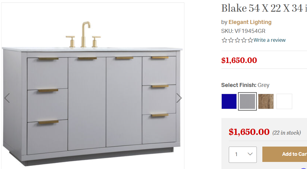 Blake Grey 54" Vanity