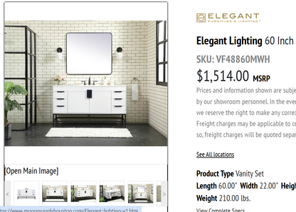 Eugene White 60" Vanity