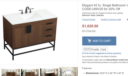 Eugene Walnut 42" Vanity