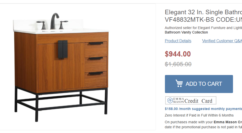 Eugene Teak 32" Vanity