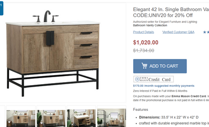 Eugene Natural Oak 42" Vanity