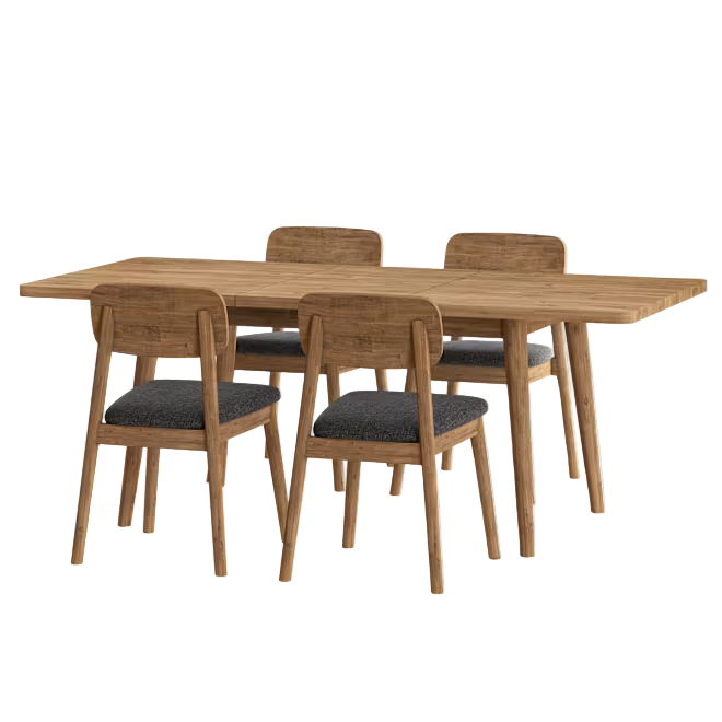 MCM-Style Acacia Dining Set