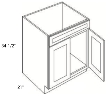 Special Order - 24" x 21" Vanity Base Frontier Shaker - V2421 Bathroom Frontier Shaker GHI Special Order SPFTS Vanity Bases