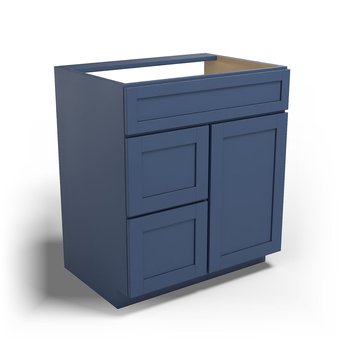 Special Order - 30" x 21" Left Drawers Vanity Base Concord Blue - V3021D-L