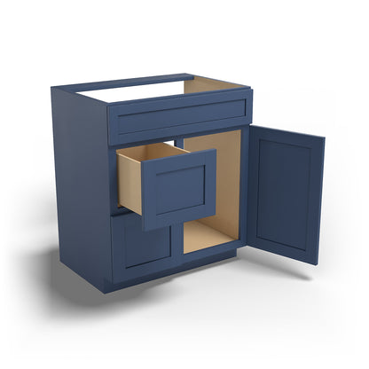 Special Order - 30" x 21" Left Drawers Vanity Base Concord Blue - V3021D-L