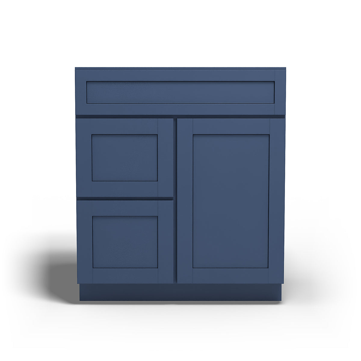 Special Order - 30" x 21" Left Drawers Vanity Base Concord Blue - V3021D-L