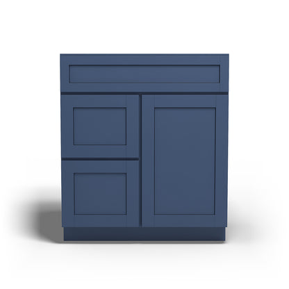 Special Order - 30" x 21" Left Drawers Vanity Base Concord Blue - V3021D-L