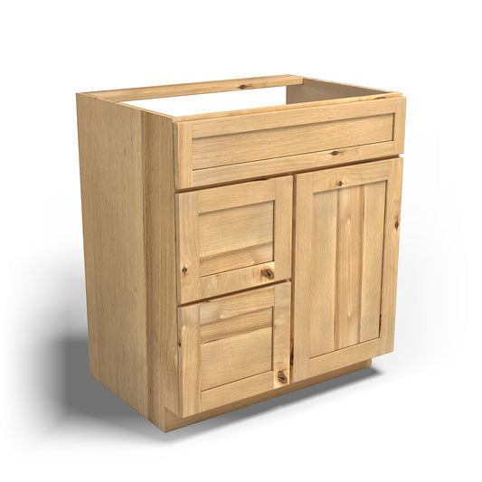 Special Order - 30" x 21" Left Drawers Vanity Base Frontier Shaker - V3021D-L Base Cabinets Bathroom Frontier Shaker GHI Special Order SPFTS Vanity Bases