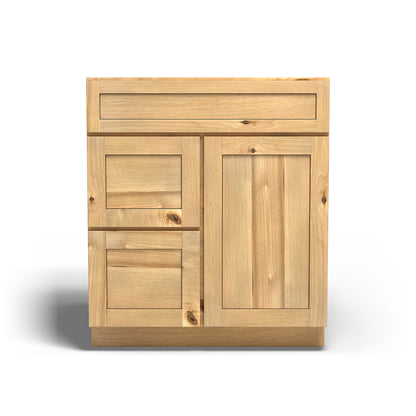 Special Order - 30" x 21" Left Drawers Vanity Base Frontier Shaker - V3021D-L