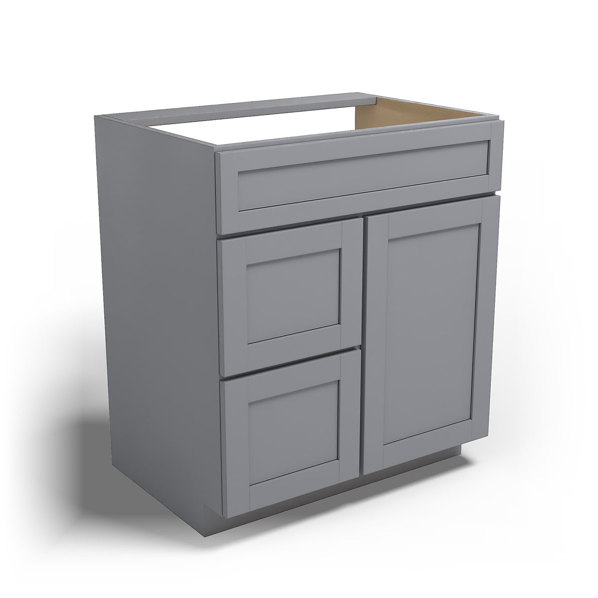 Special Order - 30" x 21" Left Drawers Vanity Base Pacific Gray - V3021D-L