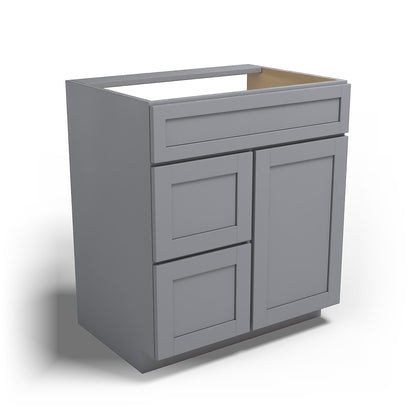 Special Order - 30" x 21" Left Drawers Vanity Base Pacific Gray - V3021D-L