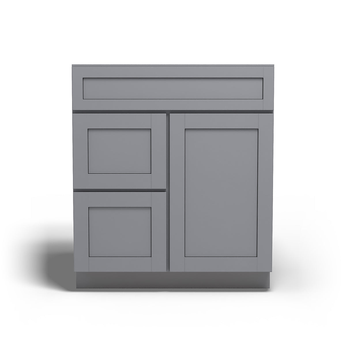 Special Order - 30" x 21" Left Drawers Vanity Base Pacific Gray - V3021D-L
