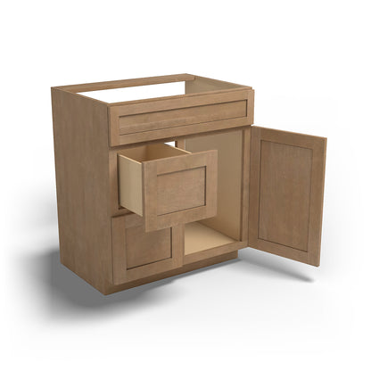 Special Order - 30" x 21" Left Drawers Vanity Base Sonona Sand - V3021D-L Base Cabinets Bathroom GHI Sonona Sand Special Order SPSNS Vanity Bases