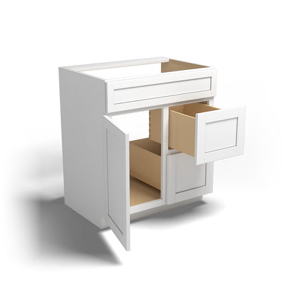 Special Order - 30" x 21" Vanity with Drawers Arcadia White Shaker - V3021D Arcadia White Base Cabinets Bathroom GHI SPACW Special Order Vanity Bases