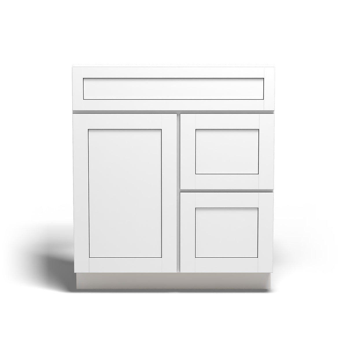 Special Order - 30" x 21" Vanity with Drawers Arcadia White Shaker - V3021D Arcadia White Base Cabinets Bathroom GHI SPACW Special Order Vanity Bases