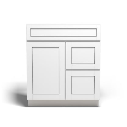 Special Order - 30" x 21" Vanity with Drawers Arcadia White Shaker - V3021D Arcadia White Base Cabinets Bathroom GHI SPACW Special Order Vanity Bases
