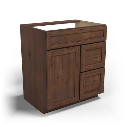 Special Order - 30" x 21" Vanity Base Rustic Walnut - V3021D Base Cabinets Bathroom GHI Rustic Walnut Special Order SPRWS Vanity Bases