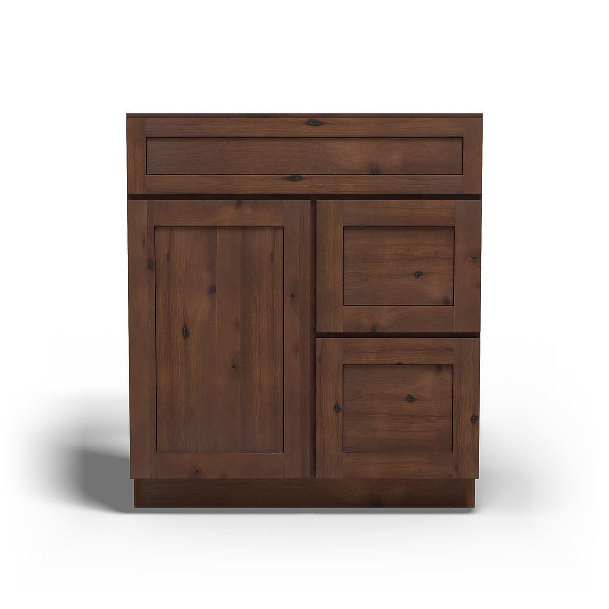 Special Order - 30" x 21" Vanity Base Rustic Walnut - V3021D Base Cabinets Bathroom GHI Rustic Walnut Special Order SPRWS Vanity Bases