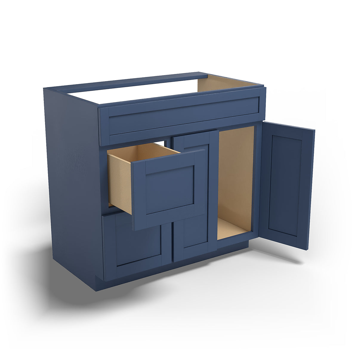 Special Order - 36" x 21" Vanity Base with Left Drawers Concord Blue - V3621D-L Base Cabinets Bathroom Concord Blue GHI SPCCB Special Order Vanity Bases
