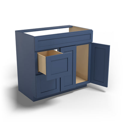 Special Order - 36" x 21" Vanity Base with Left Drawers Concord Blue - V3621D-L Base Cabinets Bathroom Concord Blue GHI SPCCB Special Order Vanity Bases
