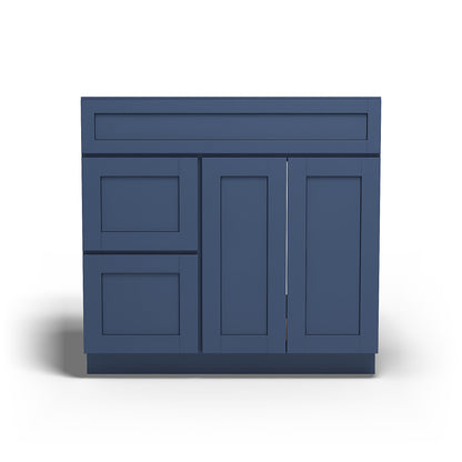 Special Order - 36" x 21" Vanity Base with Left Drawers Concord Blue - V3621D-L Base Cabinets Bathroom Concord Blue GHI SPCCB Special Order Vanity Bases