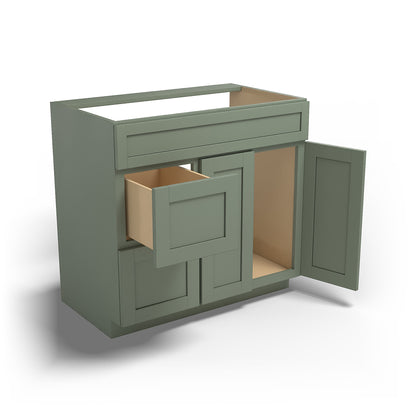 Special Order - 36" x 21" Vanity Base with Left Drawers Forest Green - V3621D-L