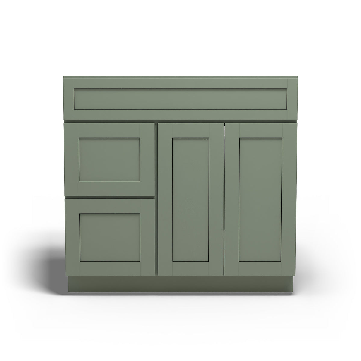 Special Order - 36" x 21" Vanity Base with Left Drawers Forest Green - V3621D-L