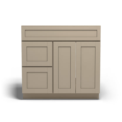 Special Order - 36" x 21" Left Drawers Vanity Base Mojave Shaker - V3621D-L Bathroom GHI Mojave Shaker Special Order SPMJS Vanity Bases