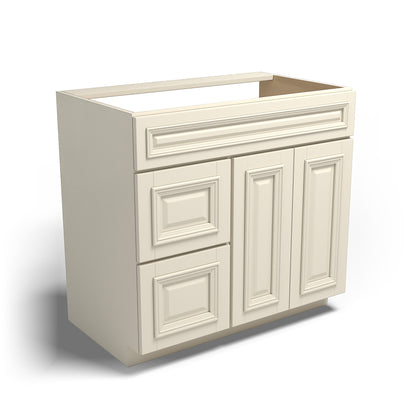Special Order - 36" x 21" Vanity Base with Left Drawers Nantucket Linen - V3621D-L Bathroom GHI Nantucket Linen Special Order SPNTL Vanity Bases