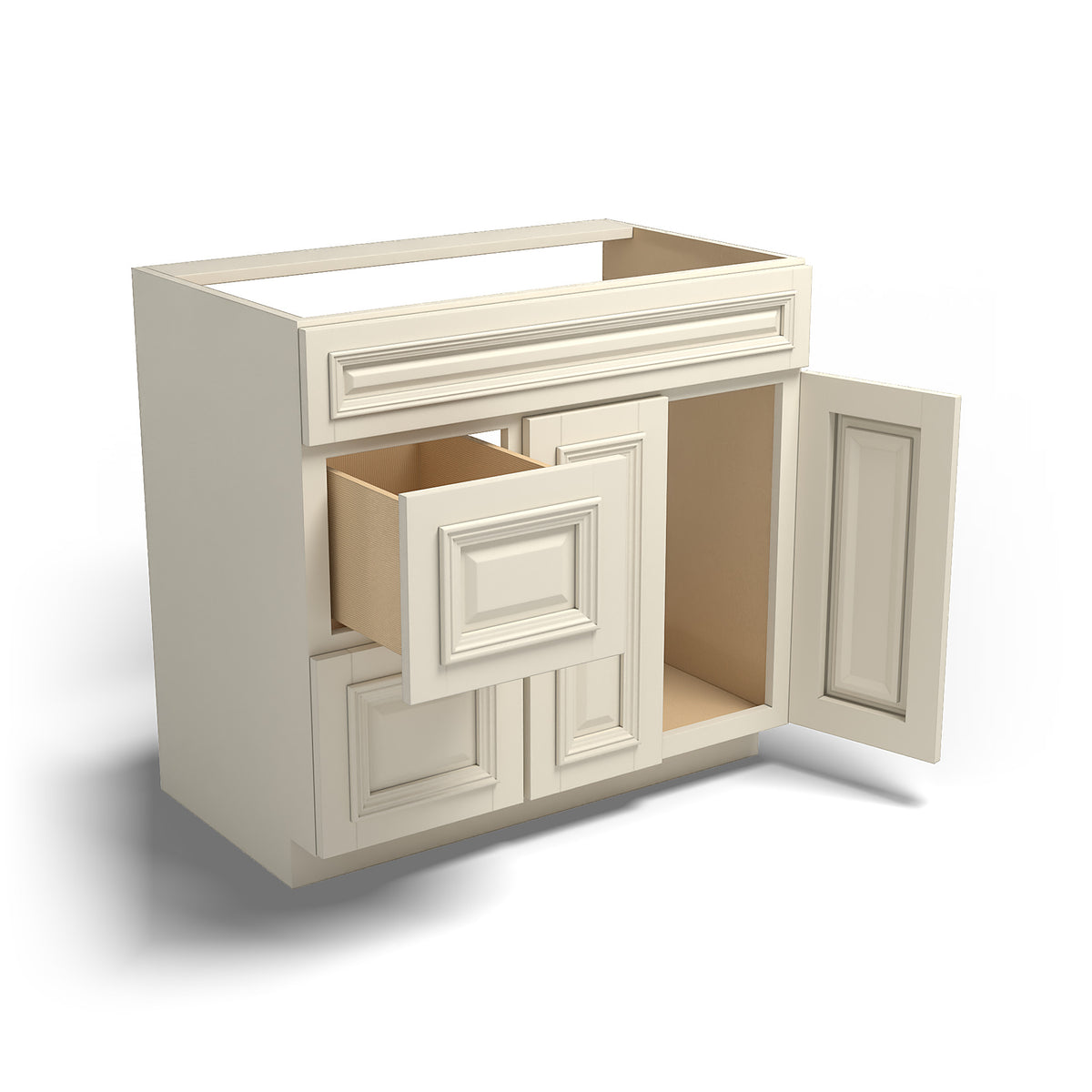 Special Order - 36" x 21" Vanity Base with Left Drawers Nantucket Linen - V3621D-L Bathroom GHI Nantucket Linen Special Order SPNTL Vanity Bases